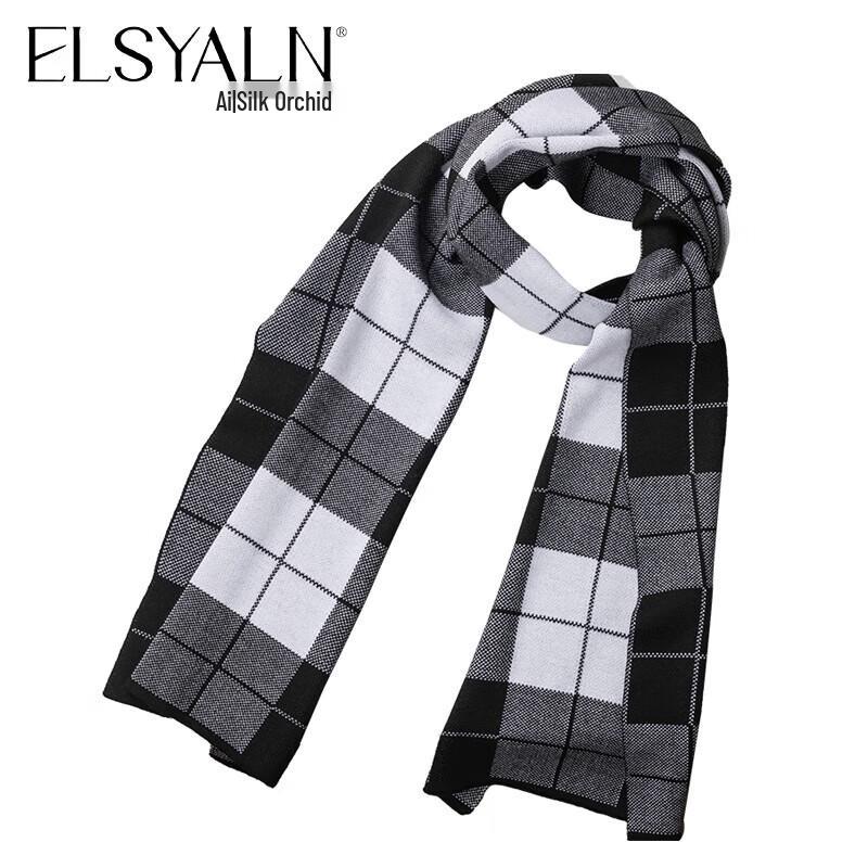 Warm Plaid Knitted Scarf