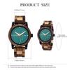 BOBO BIRD Orologio da Uomo in Legno con Movimento Analogico al Quarzo, Display Giorno-Data, Leggero Orologio in Legno Fatto a Mano (verde)