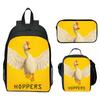 Hoppers Biber Metamorphose Druck 3-teiliges Set Schulrucksack Brottasche Federmäppchen Cartoon Schüler Set