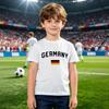 Kids Loose Fit Casual T-Shirt Germany World Cup Inspired Print Children Short Sleeve Tee Boys Girls Soft Cotton Top