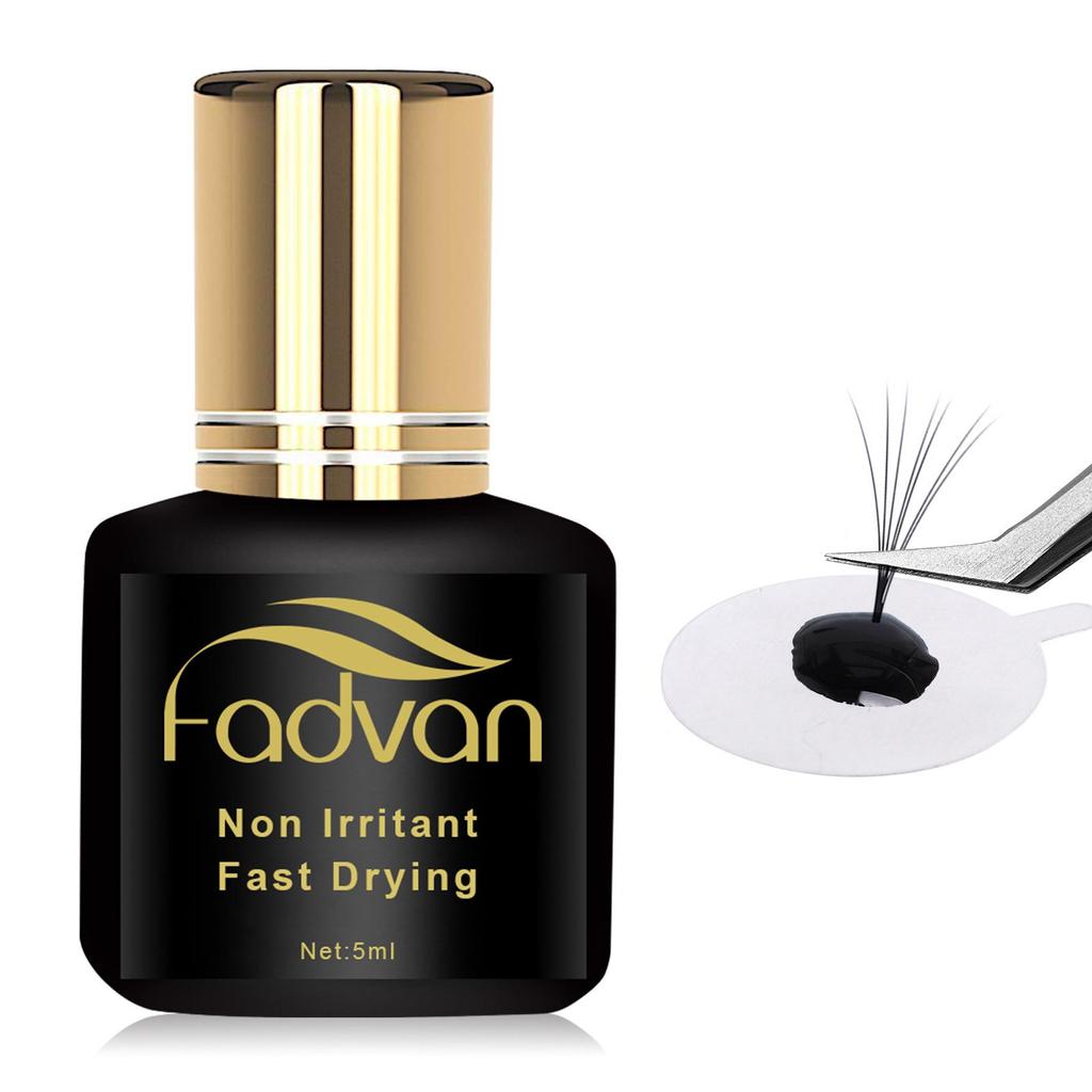 FADVAN 5ml/10ml Black Gold Eyelash Glue – Strong, Long-Lasting Adhesive for False Eyelashes.