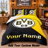 Borussia Dortmund Pattern Bedding 3Pcs Set Custom Name, Bed Sheet And Pillowcases For Home Bedroom