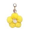 Lightweight Bag Decor Plush Flower Keychain for Handbags, Five-petal Charm, Metal Key Chain Fluffy Backpack Hanging Accessory Women