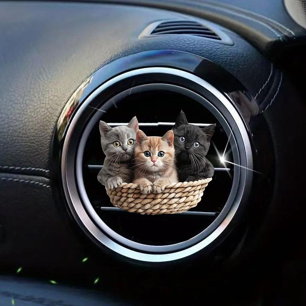 Niedliche Cartoon 2D Kätzchen Lüftungsklammer Auto Lufterfrischer Auto Klimaanlage Luftauslass Aroma Diffusor Auto Innendekoration