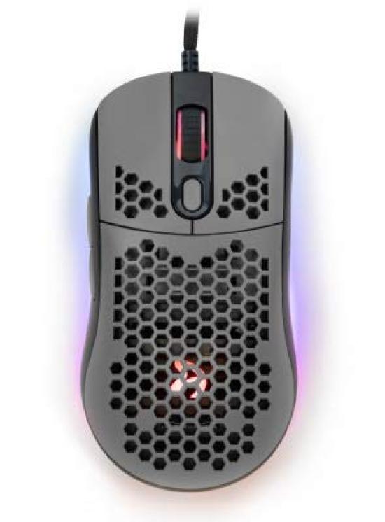 

Arozzi Favo Grey Gaming Mouse, Lightweight with Honeycomb Design, 7 Buttons, and RGB Lighting, AZ-FAVO-BKGY (Gray)