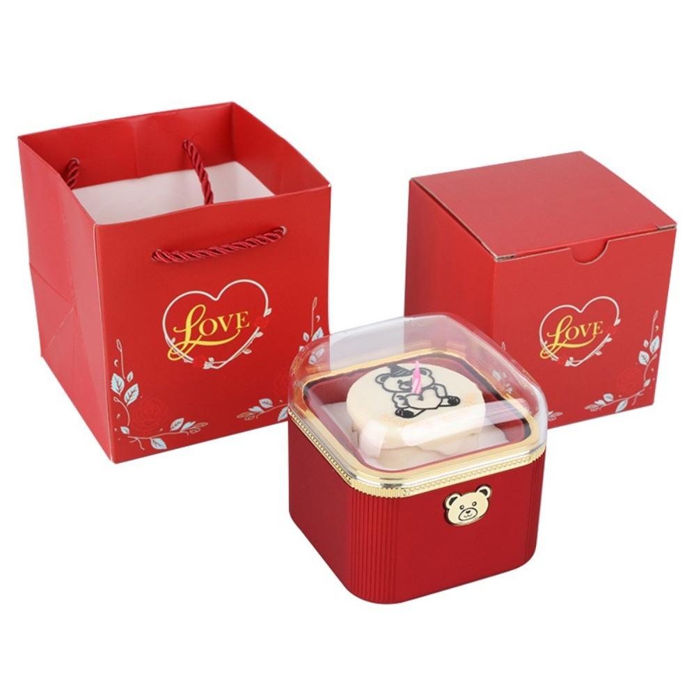 

Cartoon Rotating Jewelry Box Romantic Surprise Mechanism Box Confession Proposal красный