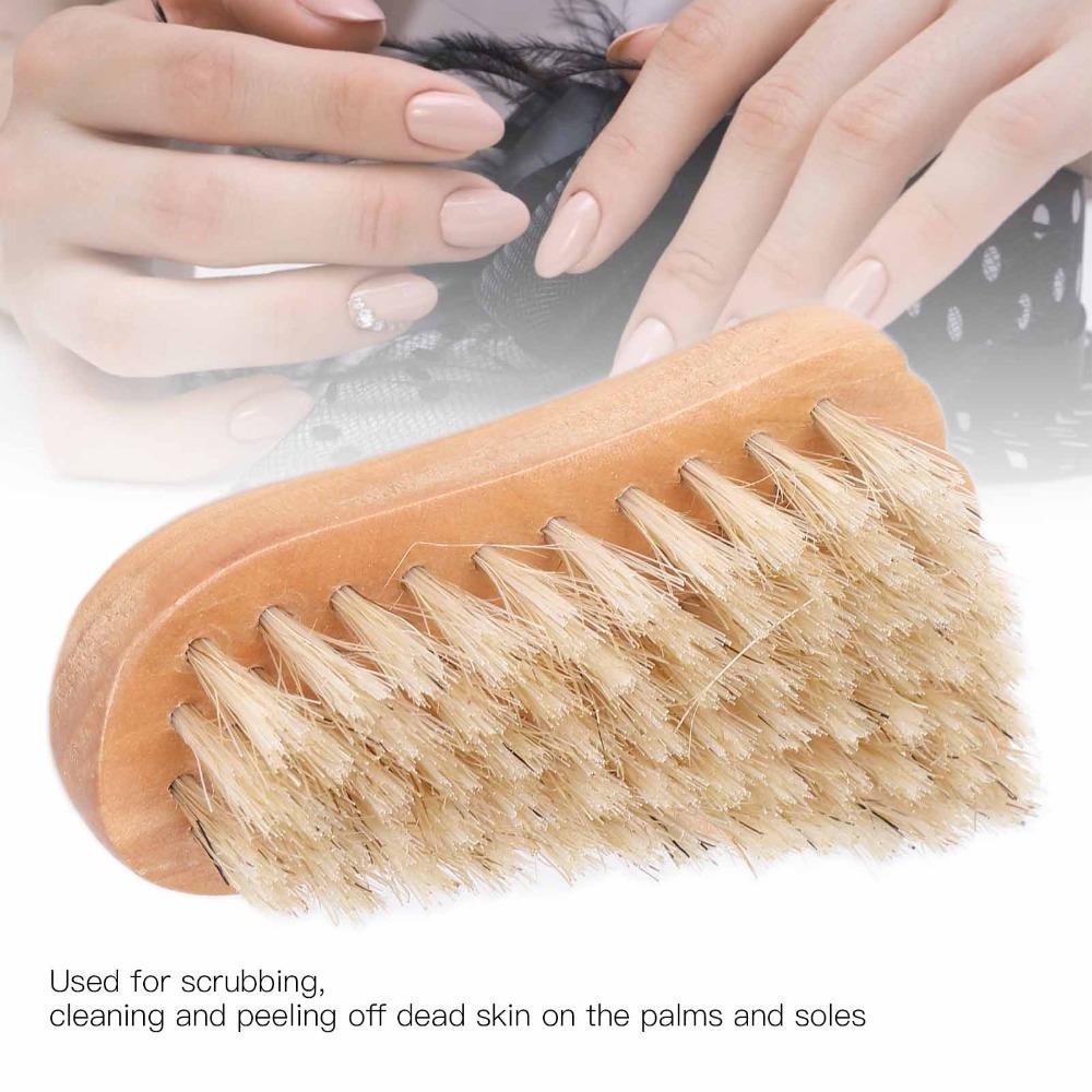 Natural Bristles Fingernail Toenail Scrub Brush Wooden Hand Foot Nail Scrubber Pedicure