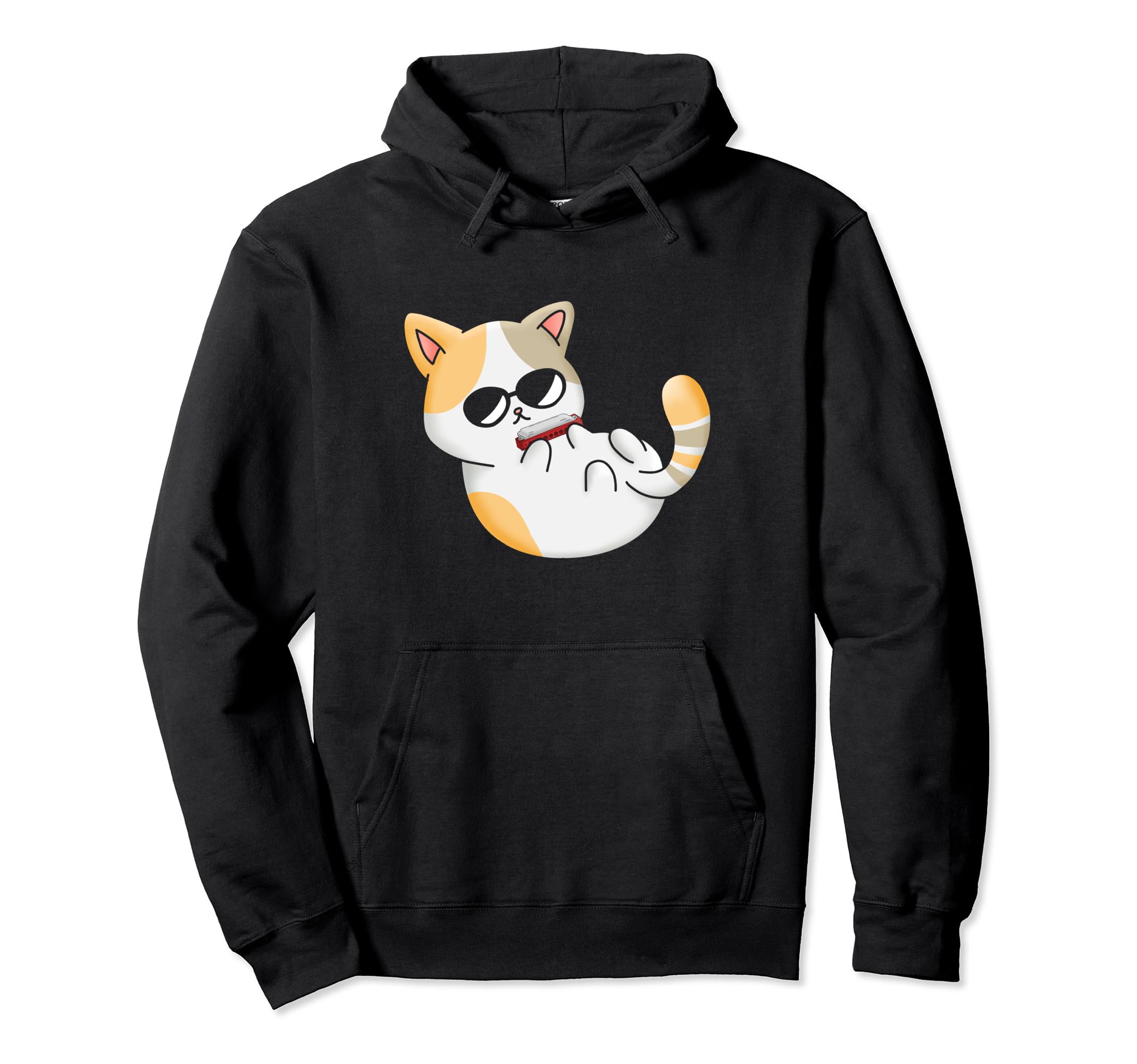 

Cute harmonica blues cat player harmonicist mouth organ hoodie