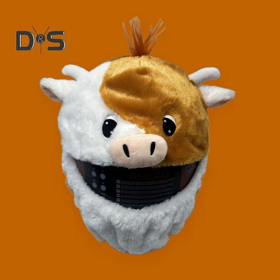 Plush Motorcycle Helmet Cover Decorative Dustproof Universal Cartoon Devil Bunny Bee Santa Cow Motorbike Full Helmet Protector Guard