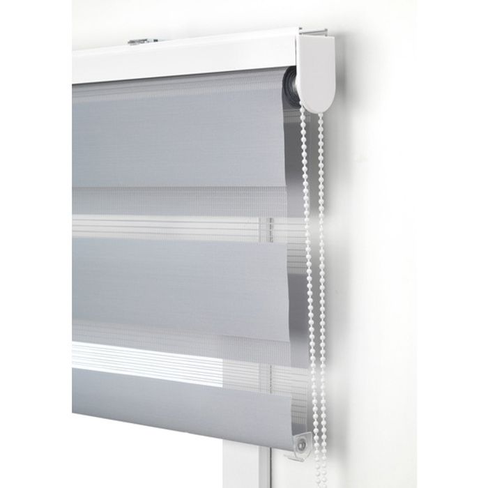 Store enrouleur - BLINDECOR - Nuit et Jour - 60x250 cm - Gris - Contrôle précis de la lumière