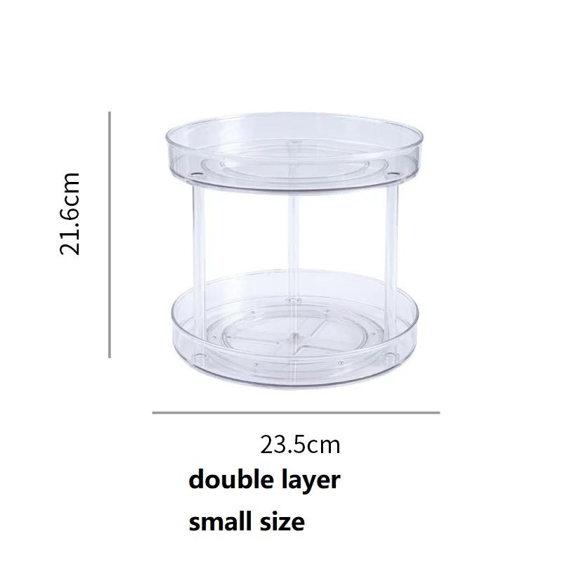 360 Rotation Cabinet Turntable Organizer Storage Spice Rack Drink Cosmetic Storage Rack PET Kitchen Turntable Bathroom Tray