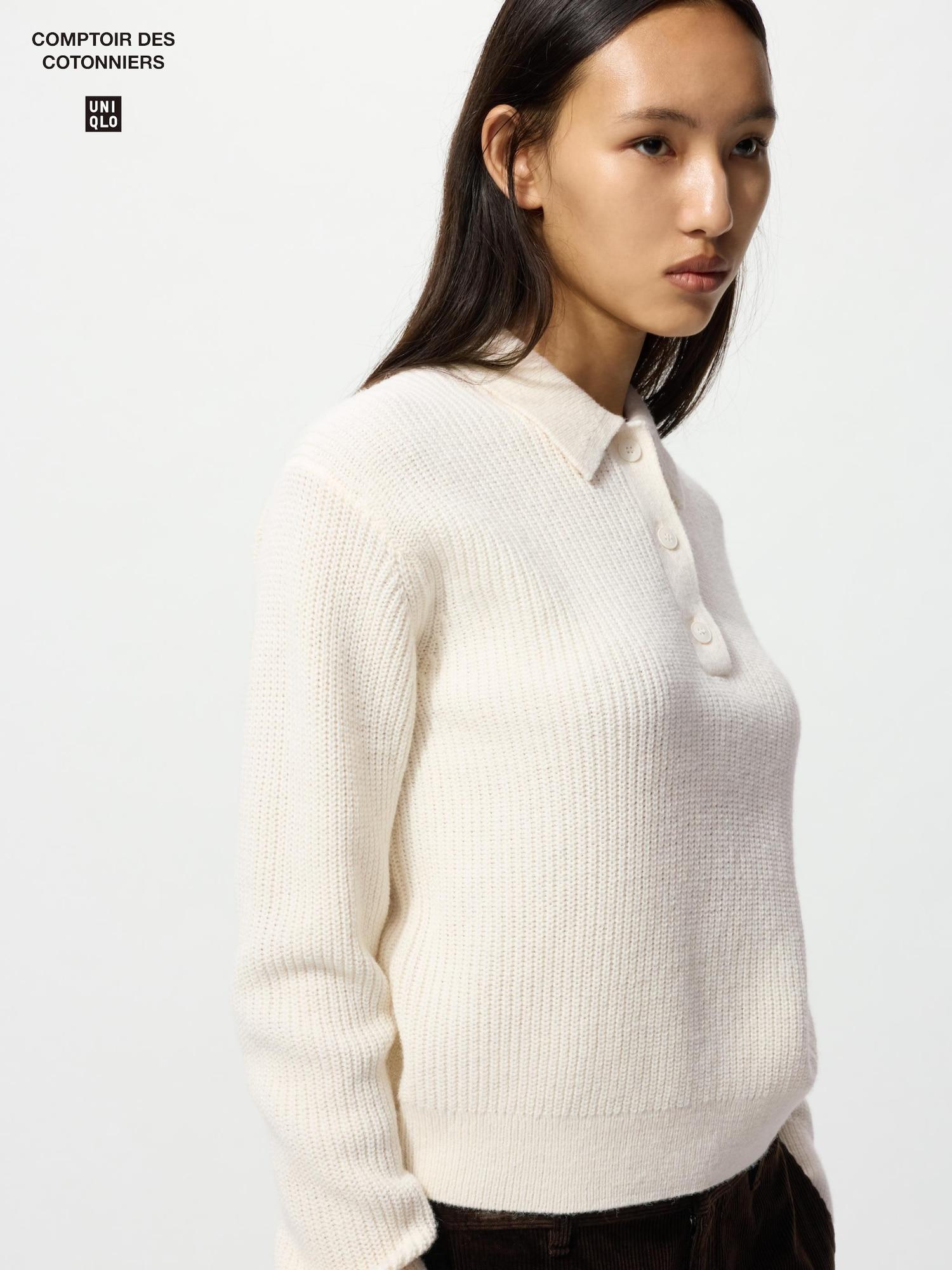 

Свитер-поло из смесовой шерсти Uniqlo 01 OFF WHITE/WOMEN XS