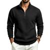 Men's Zip-Up Stand Collar Sweatshirt with Pattern, Loose Fit, Long Sleeve, Casual