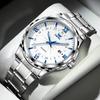 OPK Quartz Stainless Date Blue Men's Watch, Stylish, Fashionable, Classic, Steel, Display, Waterproof, Luminous,