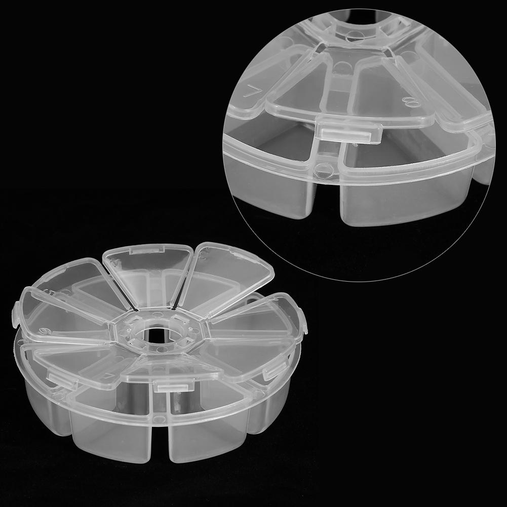 8 Grids Empty Nail Art Decoration Rhinestone Gem Bead Container Nail Supplies Storage Box