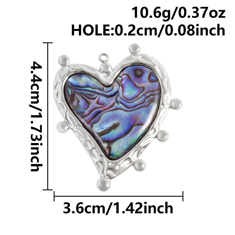 2pcs Sea Accessories Abalone Shell Pendant Love Heart Sun Oval Geometric Stainless Steel Oil Dripping Charms For Jewelry Making