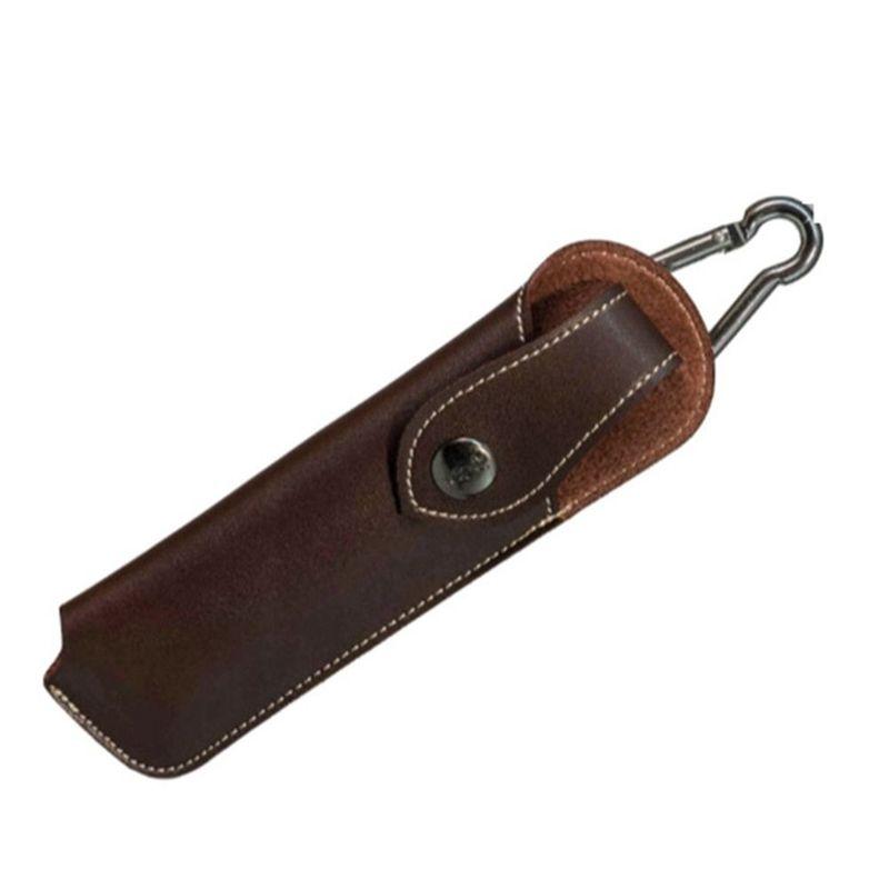 Flashlight Belt Loop Case Holder Leather Knife Sheath Protective Cover Pocket Hunt Camp Outdoor Carry Equipment