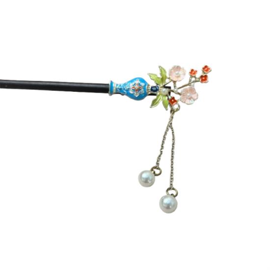 China Vase Enamel Hairpin, Hairpin Magic Tool, Hanfu Ancient Style Headpiece