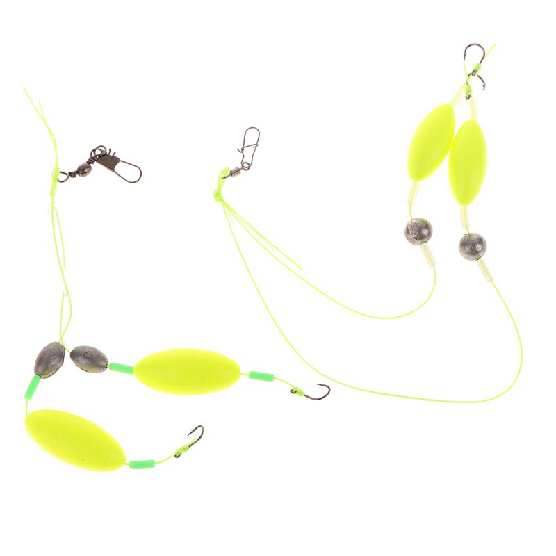 1Pc 2 Hooks Reverse Bottom Rig Flip The Fishing Hair Rigs Hook Iseni Fishing Hook Ready-To-Use Size3#-11# Carp Rigs Fishing Lure