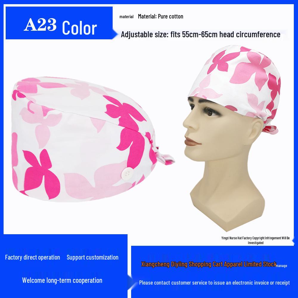 Pure Cotton Printed Surgical Cap for Nurses and Doctors