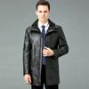 Winter Lammfell plus Fleece Herren Mid-Length Business Casual Jacke Papa's dicke Lederjacke