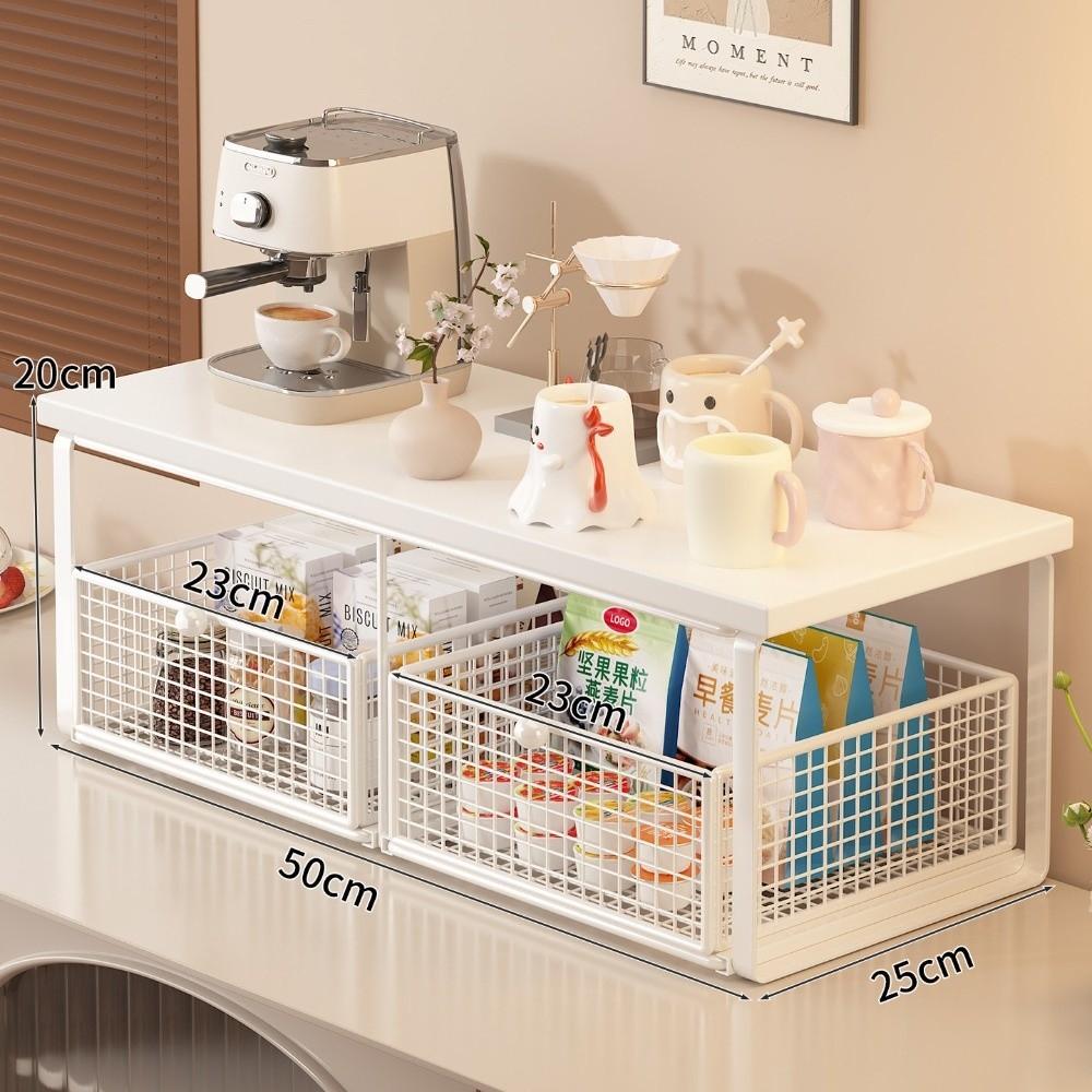 Multi-Layer Metal Storage Rack Solid Wood