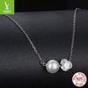 Rose Light Luxury Moissanite Clavicle Chain, Natural Pearl Premium S925 Sterling Silver Necklace