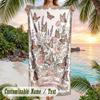 Butterflies Garden Theme Quick Dry Beach Towel Custom Name Text Print Large Sand Resistant Towel Beach Vacation