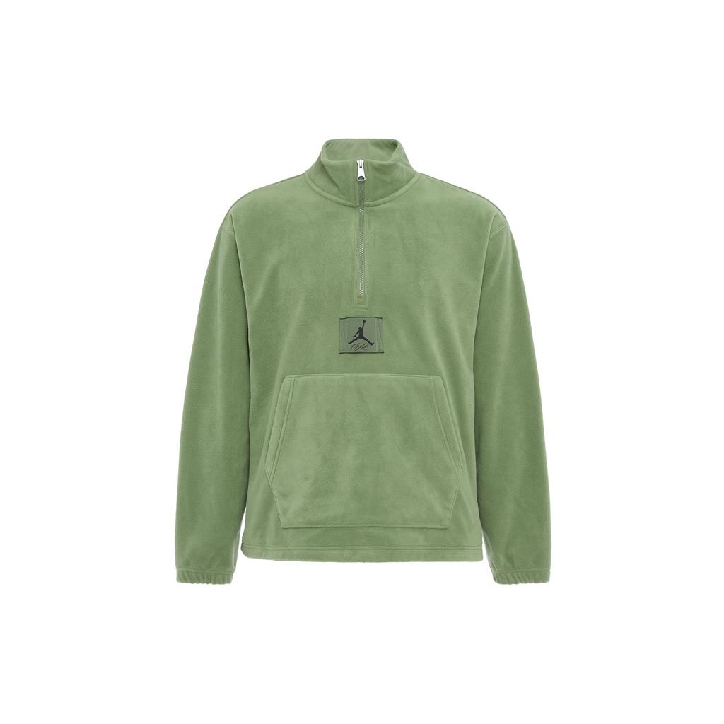 Jordan Solid Color Half-Zip Fleece Pullover Men Tops Green FD7864-340