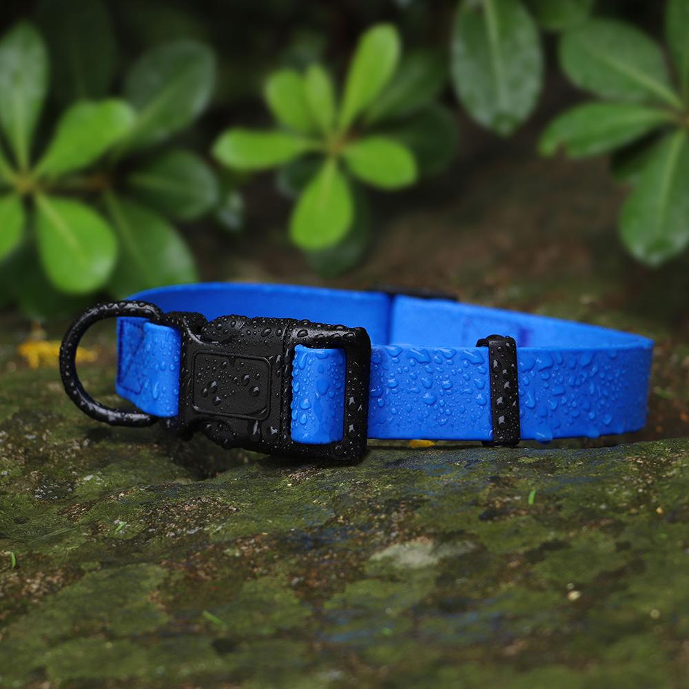 

Красочный ошейник для собак из ПВХ, водостойкий ошейник для плавания для собак из ПВХ, ошейник для путешествий на открытом воздухе, регулируемый для маленьких, средних и больших собак S 25-40cm синий