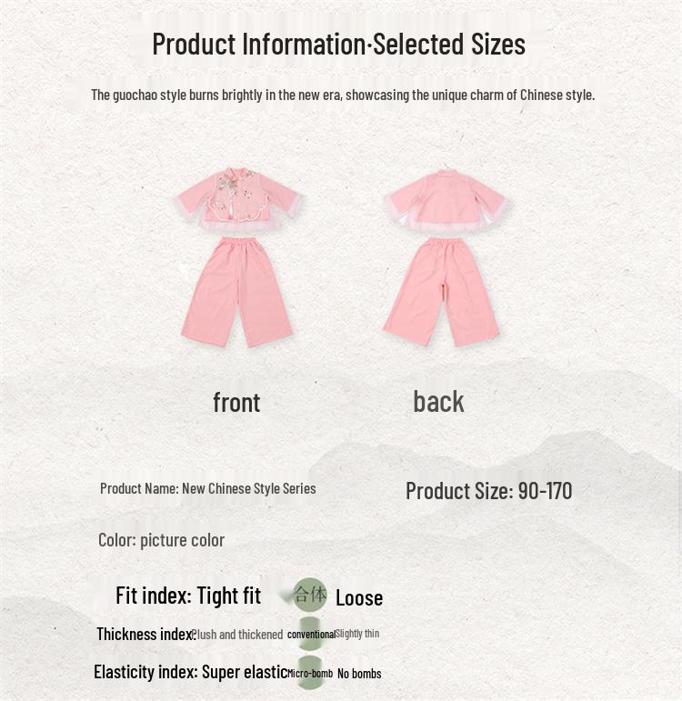 Set Hanfu cu mâneci lungi pentru fete - Stil antic pentru primăvara și toamna 2025, Nou stil național chinezesc din două piese, top și pantaloni.