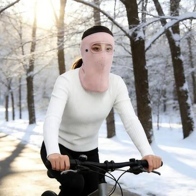 Winter-Fahrrad-Fleece-Gesichtsschutz mit Brille für Damen und Herren bei Kälte, Winddicht, Antibeschlag, Klare Sicht, Thermischer Vollgesichtsschutz