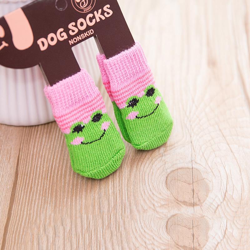 Pet Socks, High-quality Non-slip Bottom, Puppy Dog Socks, Dog Foot Covers, Teddy Poodle Cotton Socks, 4 Packs