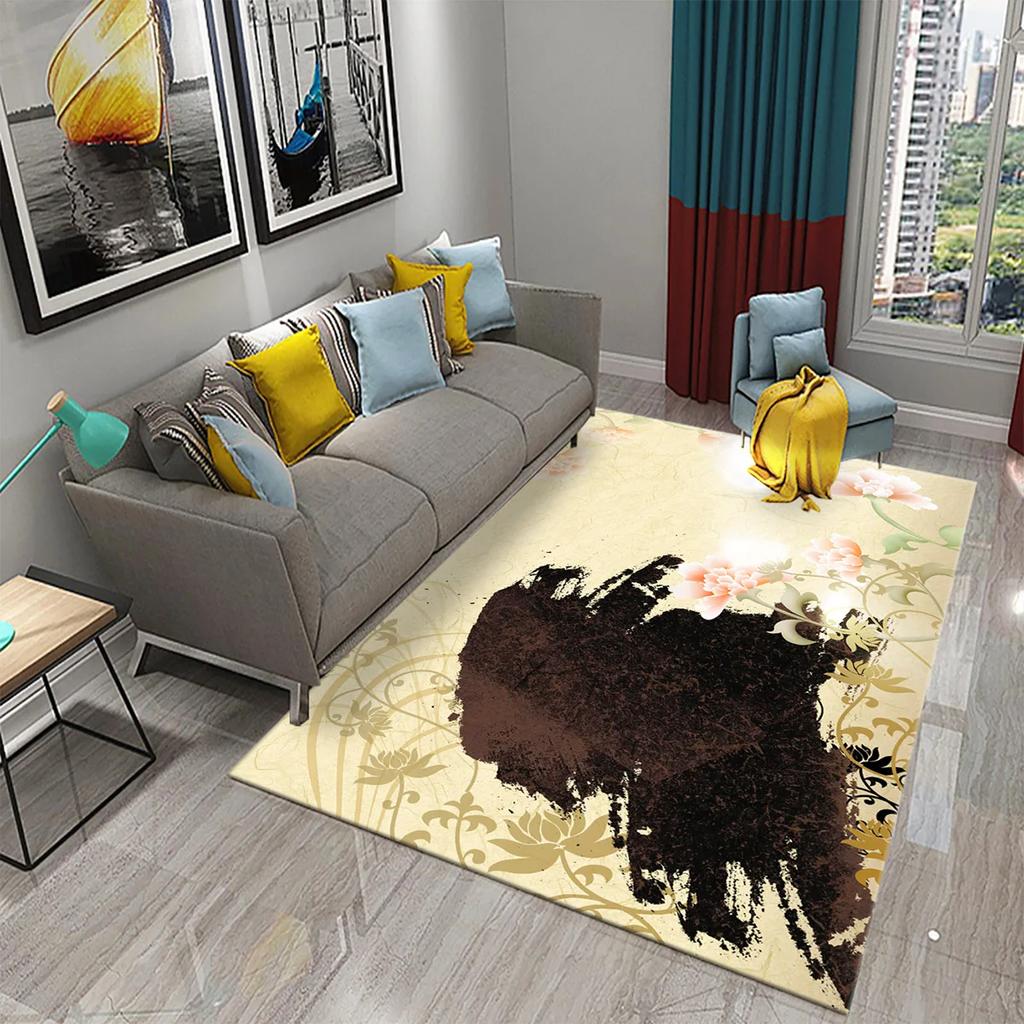 Colorful Ink Painting Carpet Abstract Drawing Art Rugs for Bedroom Living Room Large Area Carpets Floor Rugs Entrance Door Mat