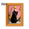 Decorative Soft Magnetic Stickers Wooden Black Cat Fridge Magnet, Seasonal Cartoon Kitchen Bathroom Decor, Halloween Office Desk Accessories