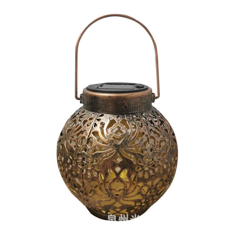 Cross-Border Solar Lantern: Wrought Iron Peony Projection Light for Outdoor Garden and Courtyard.