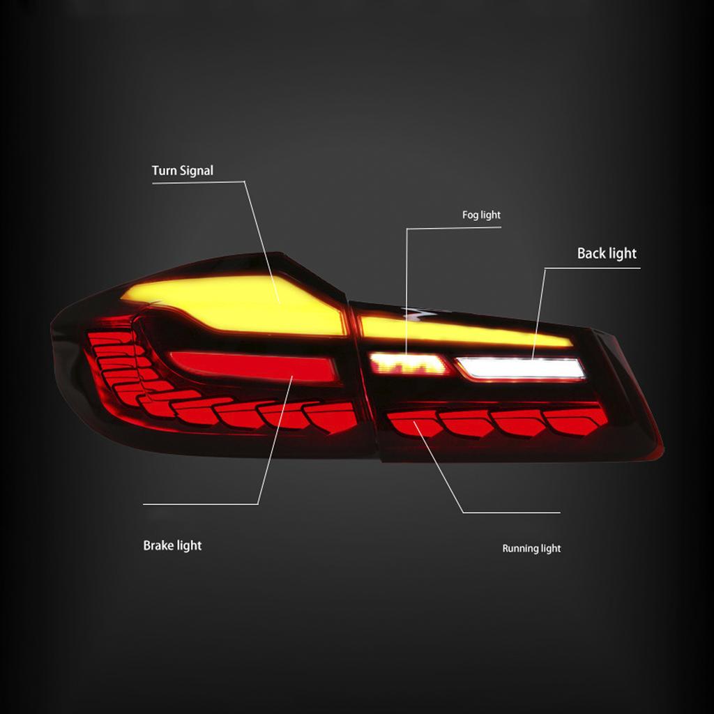 L&R Red LED Tail Lights Rear Lamp Assembly For BMW 5 Series G30 G38 2018-2020