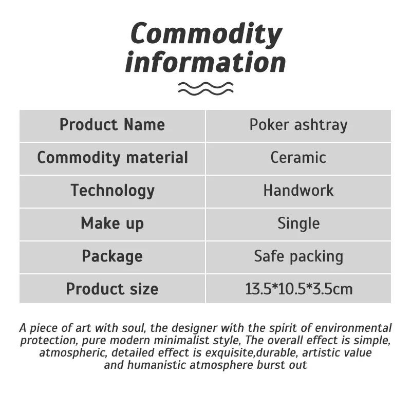 European Poker Ashtray Red Heart A Creative Porcelain Ashtray Fashion Trend Household Merchandises Desk Cleaning Household Items
