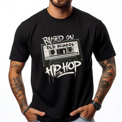 Raised On Old School Cassette Graffiti Oversized T Shirt Men Adult Breathable Harajuku Tshirts Mardi Gras