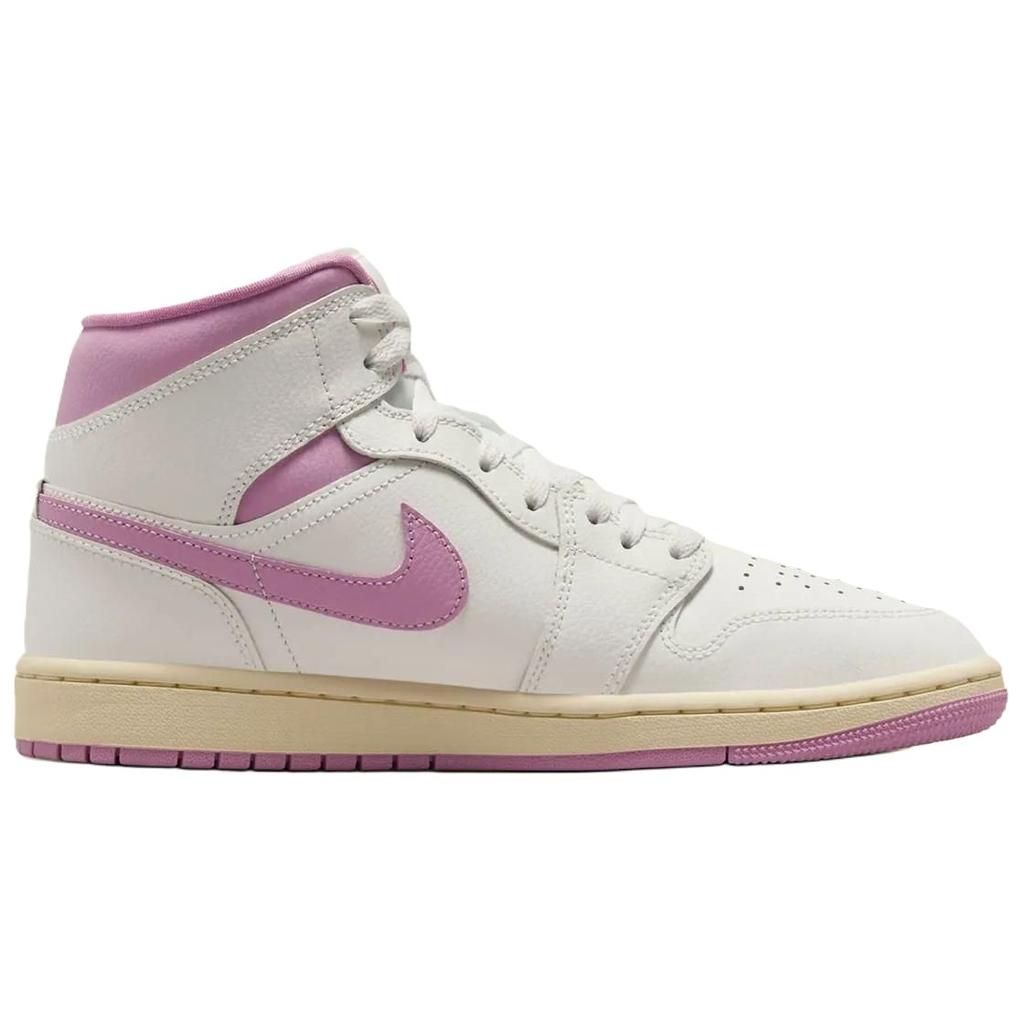New Jordan Air Jordan 1 Anti Slip Wear Resistant Mid Top Vintage Basketball Shoes Women's White Purple BQ6472-162