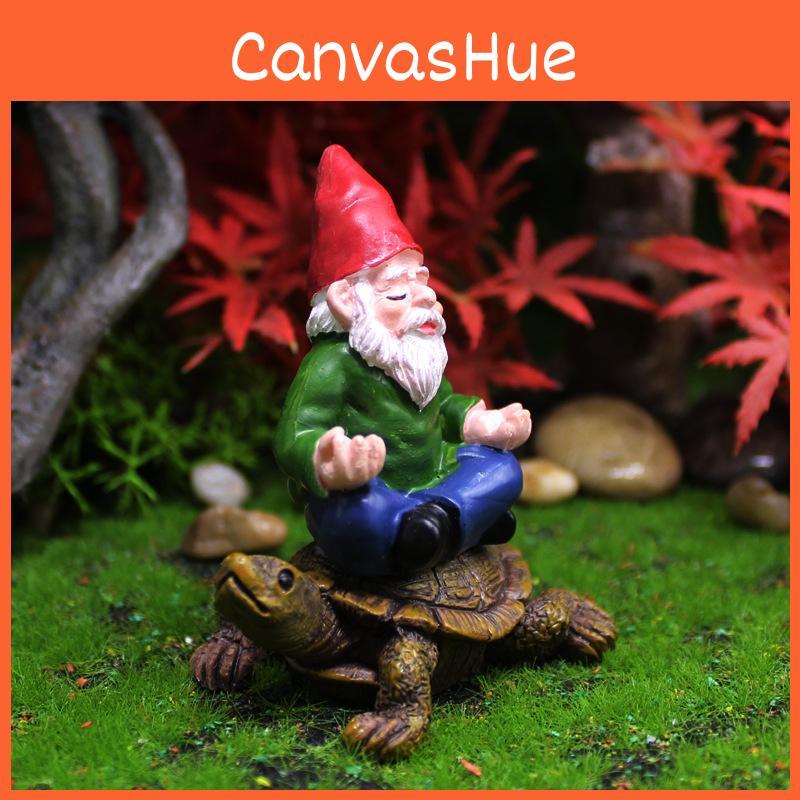 Resin Fantasy Gnome And Turtle Miniature For Garden And Party Decor