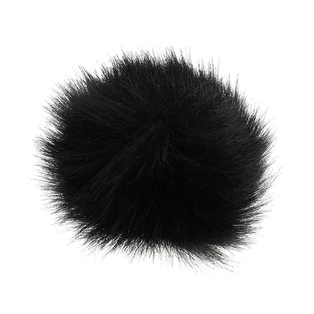 2Pcs Black Outdoor Lapel Microphone Windscreen Wind Muff Furry Cover 1.0cm