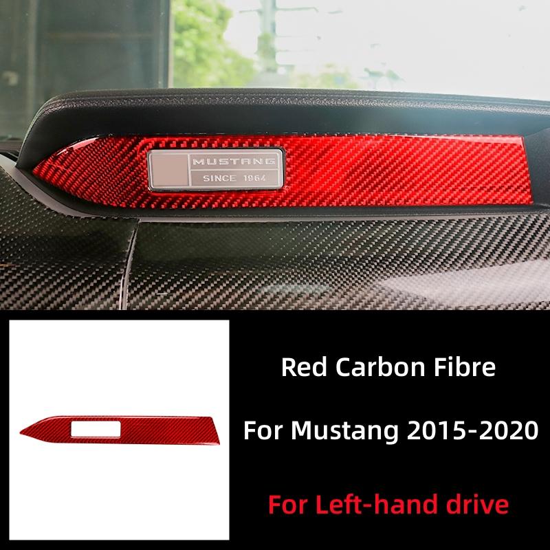 For Ford Mustang 2015- Car Accessories Carbon Fiber Interior Car Dashboard Decoration Strip Sticker Car Styling Trim Cover