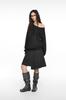 Nash Magnetic Pleated Midi Skirt Charcoal