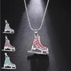 Snake Chain Ice Skate Shoe Necklace Sliver Color Figure Skating Pendant Women Gift