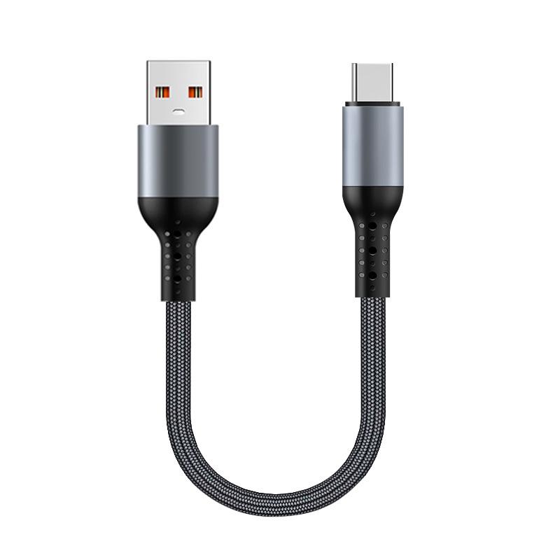 Dual Type-C Elbow PD100W Fast Charging Short Cable for Car & Power Bank