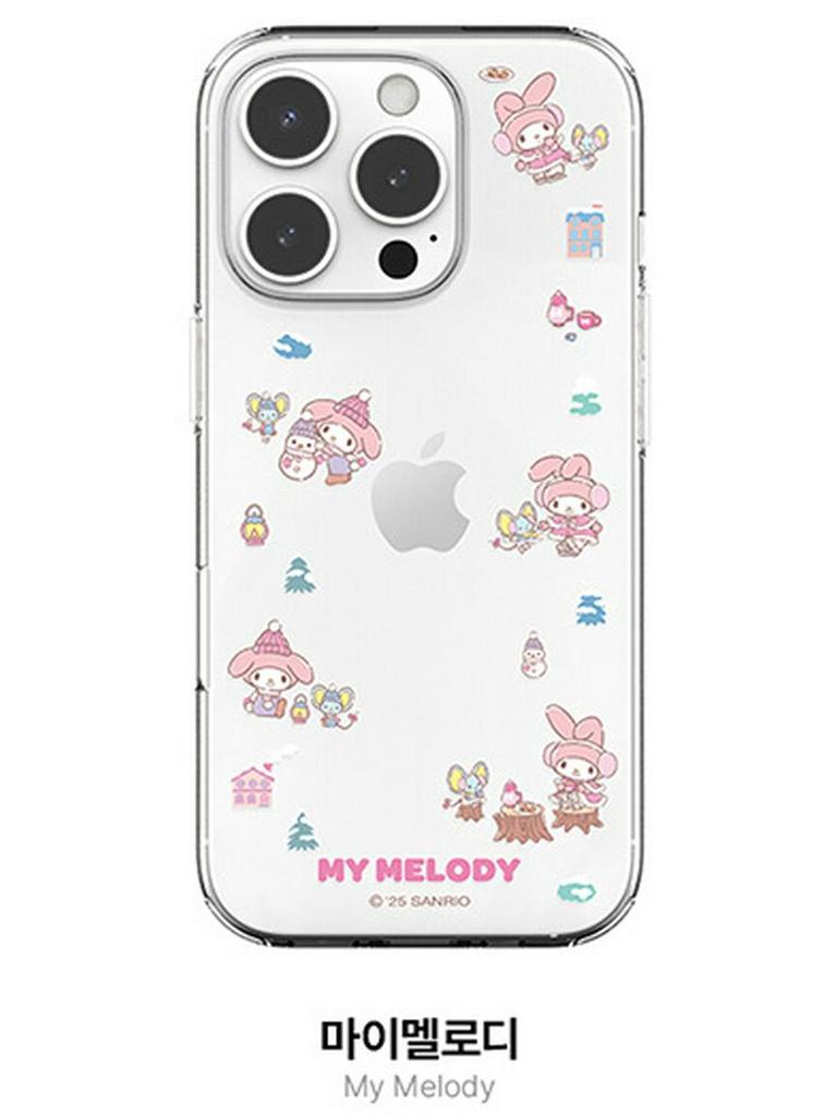 Korean Hello Kitty, My Melody & Kuromi Transparent Protective Case for iPhone 17 Pro Max