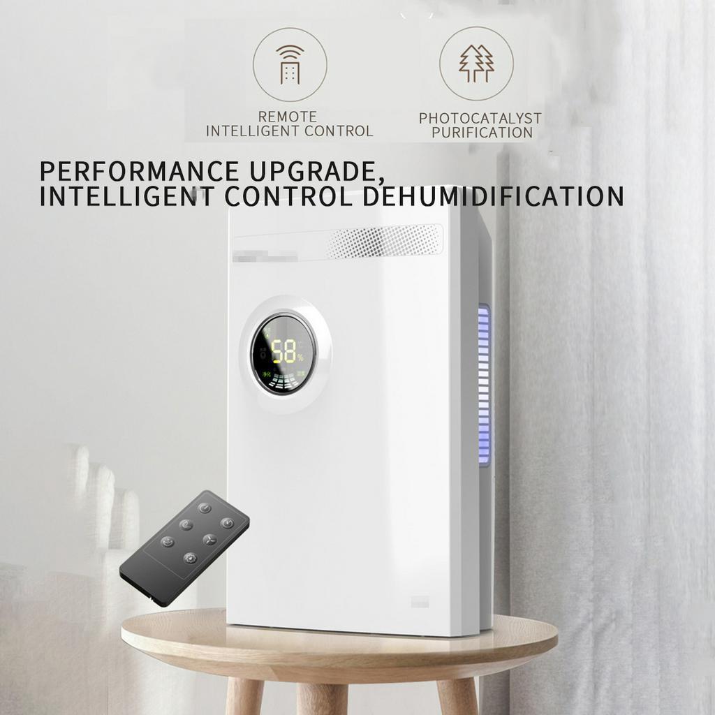 Office Home Dehumidifiers Mini Desiccant Compact LED Discplay Air Purifier Machine Automatic Power-off Dehumidifier White 2.2L AC 220V