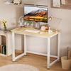40 Inch Computer Desk, Wood Modern Simple Style Gaming Desk for Home Office, Student Study Writing Table with Metal