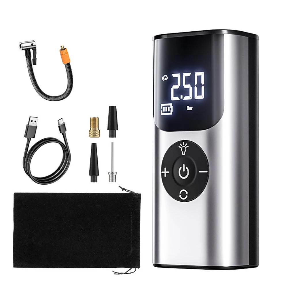 

Автомобильный насос для накачивания шин 150PSI 12V портативный автомобильный воздушный компрессор для мотоциклов велосипедов лодок шиномонтаж цифровой автоматический надувной серебряный